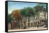 Saratoga Springs, New York - United States Hotel Exterior View-Lantern Press-Framed Stretched Canvas