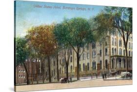 Saratoga Springs, New York - United States Hotel Exterior View-Lantern Press-Stretched Canvas