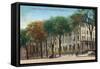 Saratoga Springs, New York - United States Hotel Exterior View-Lantern Press-Framed Stretched Canvas