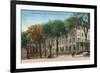 Saratoga Springs, New York - United States Hotel Exterior View-Lantern Press-Framed Art Print