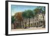 Saratoga Springs, New York - United States Hotel Exterior View-Lantern Press-Framed Art Print