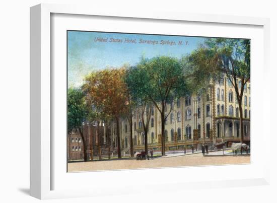 Saratoga Springs, New York - United States Hotel Exterior View-Lantern Press-Framed Art Print