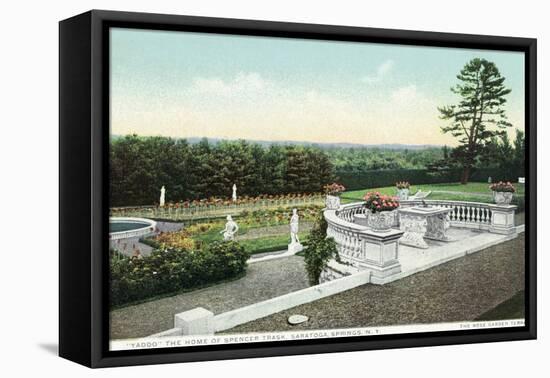 Saratoga Springs, New York - View from the Yaddo Rose Garden Terrace-Lantern Press-Framed Stretched Canvas