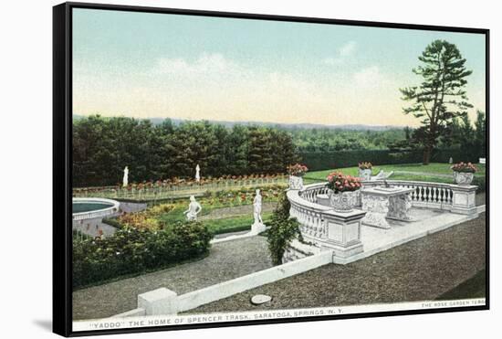 Saratoga Springs, New York - View from the Yaddo Rose Garden Terrace-Lantern Press-Framed Stretched Canvas