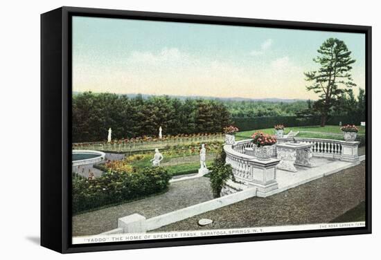 Saratoga Springs, New York - View from the Yaddo Rose Garden Terrace-Lantern Press-Framed Stretched Canvas