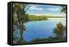 Saratoga Springs, New York - View of Saratoga Lake-Lantern Press-Framed Stretched Canvas