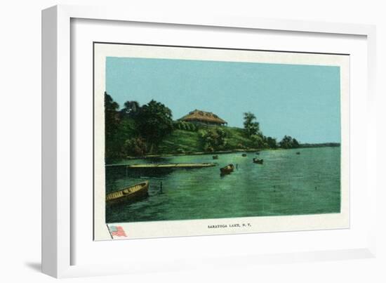 Saratoga Springs, New York - View of Saratoga Lake-Lantern Press-Framed Art Print