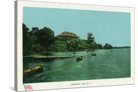 Saratoga Springs, New York - View of Saratoga Lake-Lantern Press-Stretched Canvas