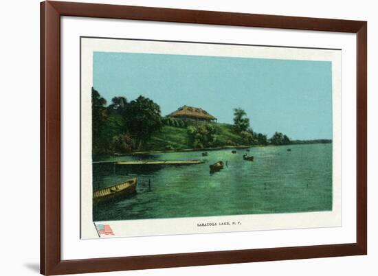 Saratoga Springs, New York - View of Saratoga Lake-Lantern Press-Framed Premium Giclee Print