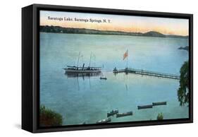 Saratoga Springs, New York - View of Saratoga Lake-Lantern Press-Framed Stretched Canvas