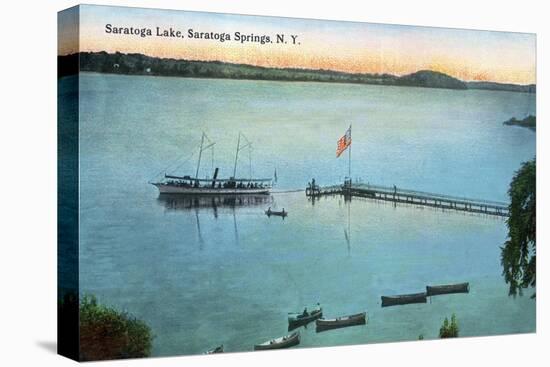 Saratoga Springs, New York - View of Saratoga Lake-Lantern Press-Stretched Canvas