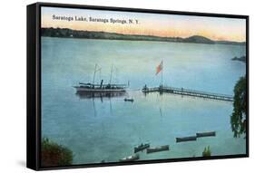 Saratoga Springs, New York - View of Saratoga Lake-Lantern Press-Framed Stretched Canvas