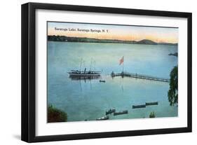 Saratoga Springs, New York - View of Saratoga Lake-Lantern Press-Framed Art Print