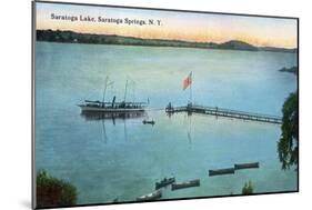 Saratoga Springs, New York - View of Saratoga Lake-Lantern Press-Mounted Art Print