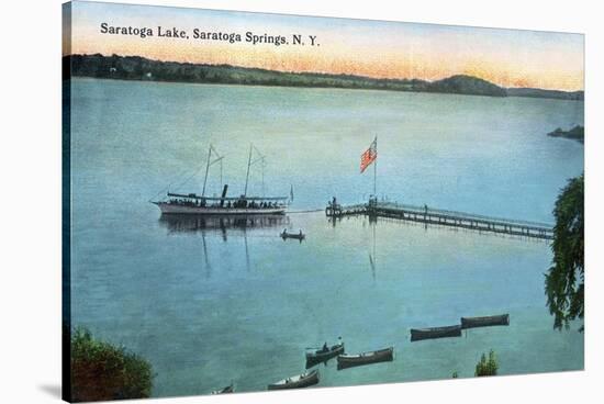 Saratoga Springs, New York - View of Saratoga Lake-Lantern Press-Stretched Canvas