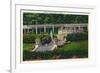 Saratoga Springs, New York - View of the Gardens at Yaddo-Lantern Press-Framed Premium Giclee Print