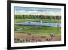 Saratoga Springs, New York - View of the Race Track Finish Line-Lantern Press-Framed Art Print