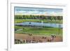 Saratoga Springs, New York - View of the Race Track Finish Line-Lantern Press-Framed Premium Giclee Print