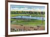 Saratoga Springs, New York - View of the Race Track Finish Line-Lantern Press-Framed Premium Giclee Print