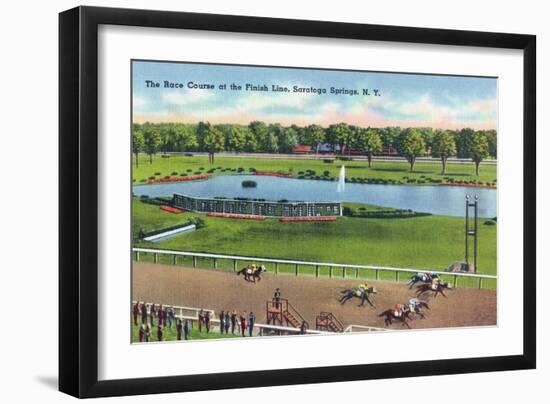 Saratoga Springs, New York - View of the Race Track Finish Line-Lantern Press-Framed Art Print