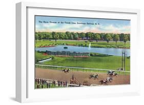 Saratoga Springs, New York - View of the Race Track Finish Line-Lantern Press-Framed Art Print