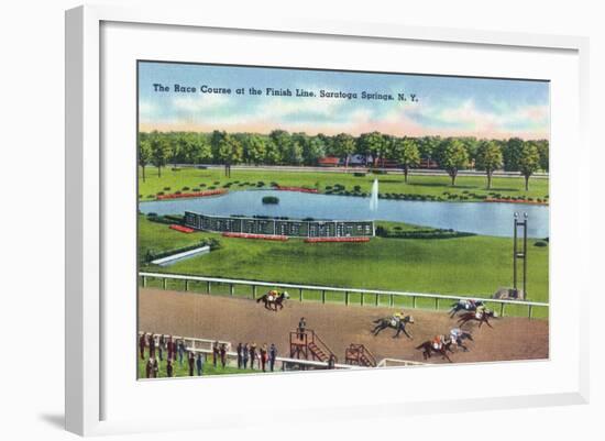 Saratoga Springs, New York - View of the Race Track Finish Line-Lantern Press-Framed Art Print