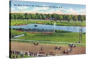 Saratoga Springs, New York - View of the Race Track Finish Line-Lantern Press-Stretched Canvas