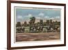 Saratoga Springs, NY - Horse Race Track Scene-Lantern Press-Framed Art Print