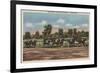 Saratoga Springs, NY - Horse Race Track Scene-Lantern Press-Framed Art Print