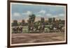 Saratoga Springs, NY - Horse Race Track Scene-Lantern Press-Framed Art Print