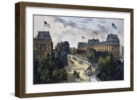 Saratoga Springs-Currier & Ives-Framed Giclee Print