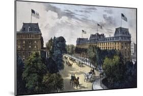 Saratoga Springs-Currier & Ives-Mounted Giclee Print