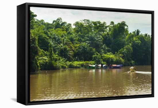 Sarawak River (Sungai Sarawak), Kuching, Sarawak, Malaysian Borneo, Malaysia, Southeast Asia, Asia-Nico Tondini-Framed Stretched Canvas