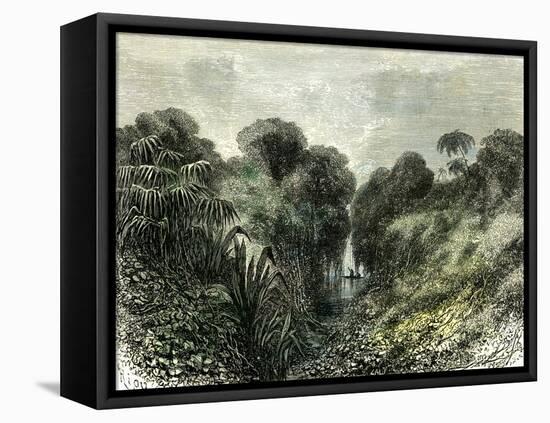 Sarayacu River Peru 1869-null-Framed Stretched Canvas