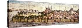 Sarayburnu, Seraglio Point, Hagia Sophia, the Blue Mosque and Topkapi Palace, late 16th century-null-Stretched Canvas