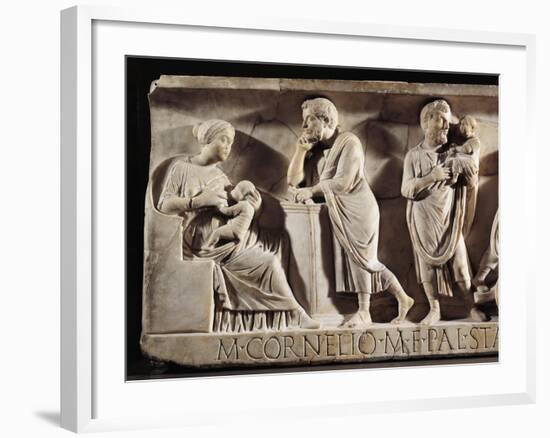 Sarcophagus of M. Cornelius Statius with Scenes from His Childhood-null-Framed Giclee Print