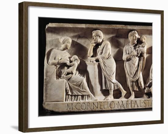 Sarcophagus of M. Cornelius Statius with Scenes from His Childhood-null-Framed Giclee Print