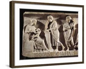 Sarcophagus of M. Cornelius Statius with Scenes from His Childhood-null-Framed Giclee Print