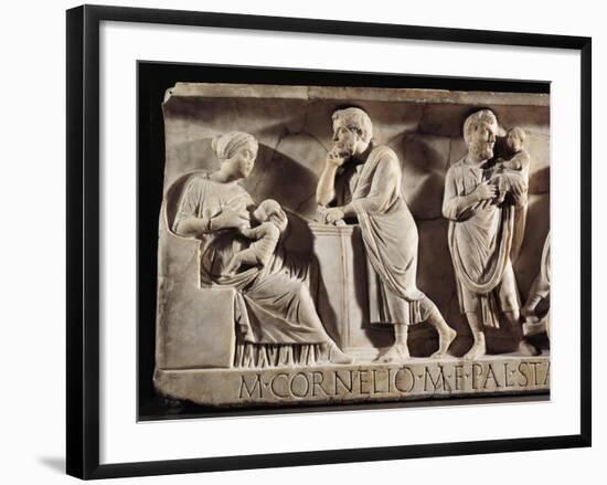 Sarcophagus of M. Cornelius Statius with Scenes from His Childhood-null-Framed Giclee Print