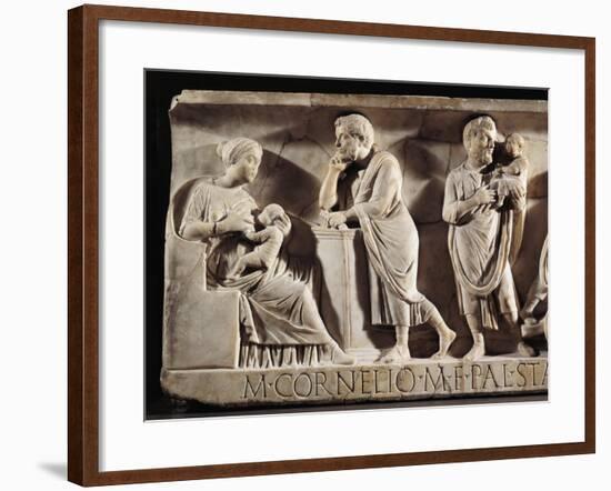 Sarcophagus of M. Cornelius Statius with Scenes from His Childhood-null-Framed Giclee Print