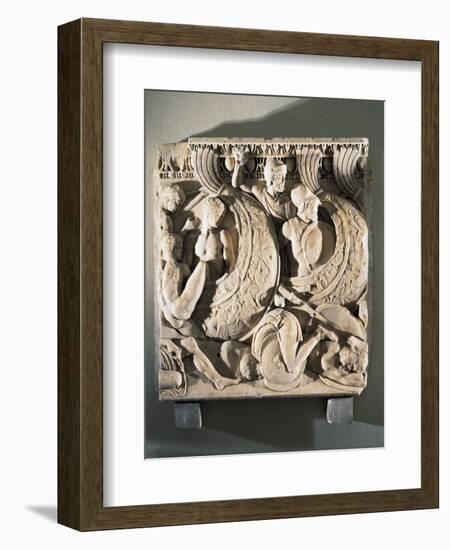 Sarcophagus Relief Depicting Naval Battle Scene-null-Framed Giclee Print