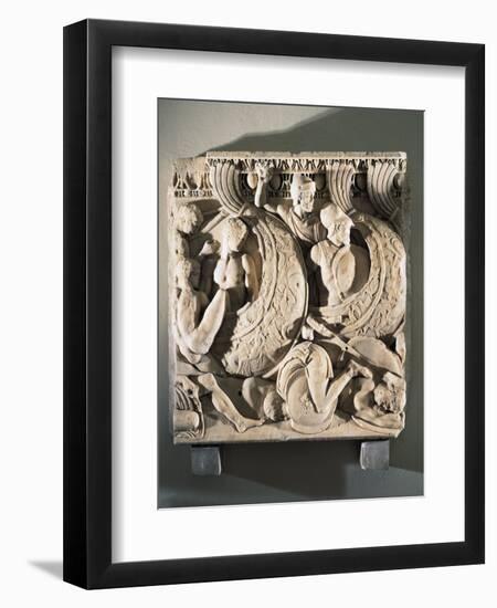 Sarcophagus Relief Depicting Naval Battle Scene-null-Framed Giclee Print