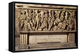 Sarcophagus with Myth of Phaedra and Hippolytus, Ca 180, Carved Marble, Camposanto Monumentale-null-Framed Stretched Canvas