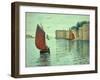 Sardine Boat and the Old Town, Concarneau, 1891 by Signac-Paul Signac-Framed Giclee Print