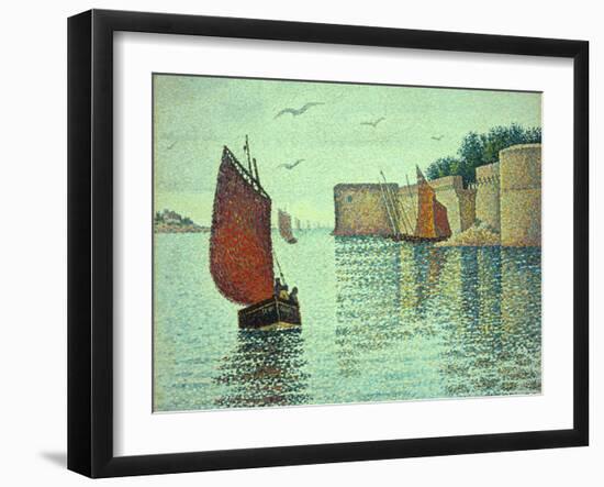 Sardine Boat and the Old Town, Concarneau, 1891 by Signac-Paul Signac-Framed Giclee Print