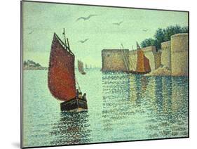 Sardine Boat and the Old Town, Concarneau, 1891 by Signac-Paul Signac-Mounted Giclee Print