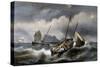 Sardine Fishing Along Coast of Bretogne, Colored Lithograph by Ferdinand Perrot (1808-1841)-null-Stretched Canvas