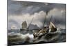 Sardine Fishing Along Coast of Bretogne, Colored Lithograph by Ferdinand Perrot (1808-1841)-null-Mounted Giclee Print