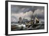 Sardine Fishing Along Coast of Bretogne, Colored Lithograph by Ferdinand Perrot (1808-1841)-null-Framed Giclee Print