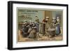 Sardine Processing, Removing the Heads and Salting-null-Framed Giclee Print